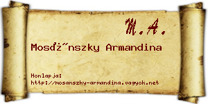 Mosánszky Armandina névjegykártya